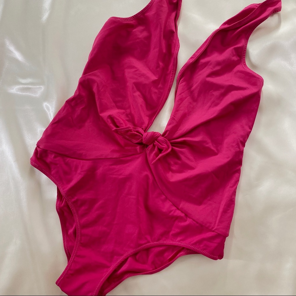 American Apparel Plunge Front Tie Swimsuit